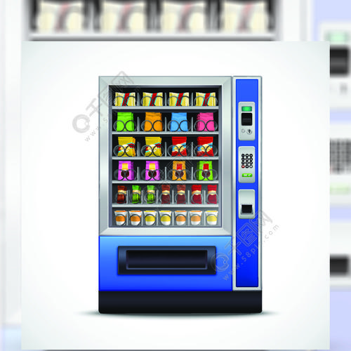 现实的小吃自动售货机现实的小吃自动贩卖机与坚果芯片三明治巧克力和